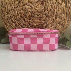 🆕 Hobby Lobby Pink Checkered Cosmetic Bag